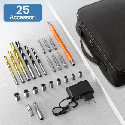 🔧 TRAPANO AVVITATORE ELETTRICO 12V – CON VALIGETTA & ACCESSORI!